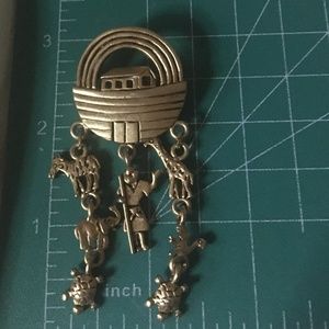 Noah’s Ark Gold Tone Pin Brooch